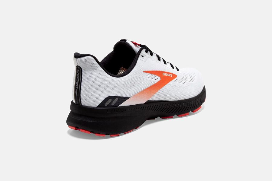 Brooks Running Shoes - Launch 8 Road Mens - White/Black/Red - GER-780531